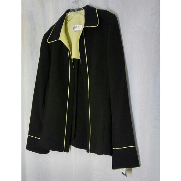 NWT Studio 1 Black & Yellow Blazer Size 8 - Picture 3 of 8